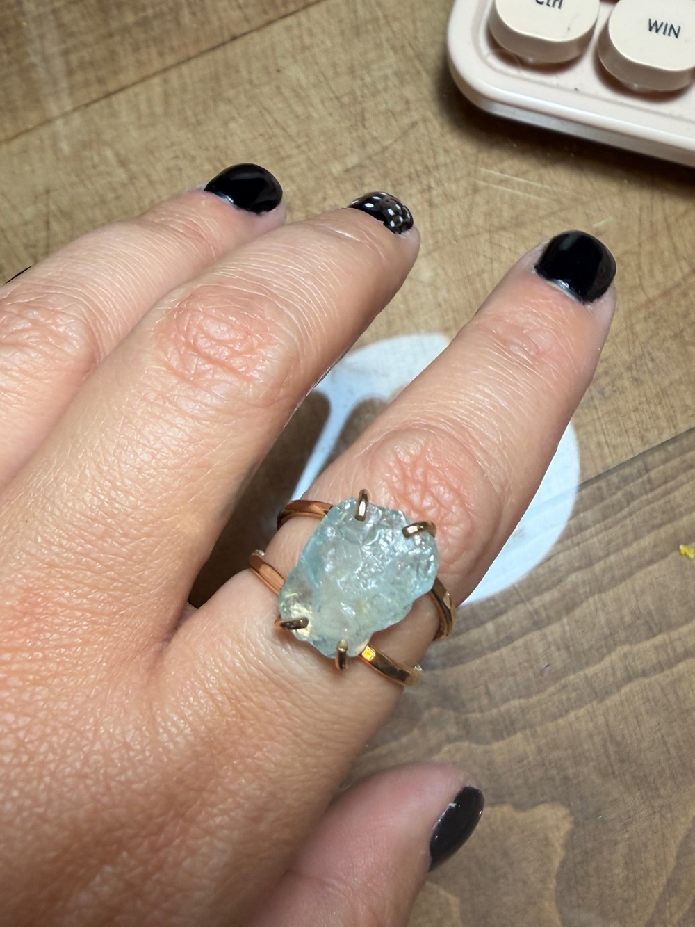 James Michelle Aphrodite Crystal Ring Gold Fill Size 8